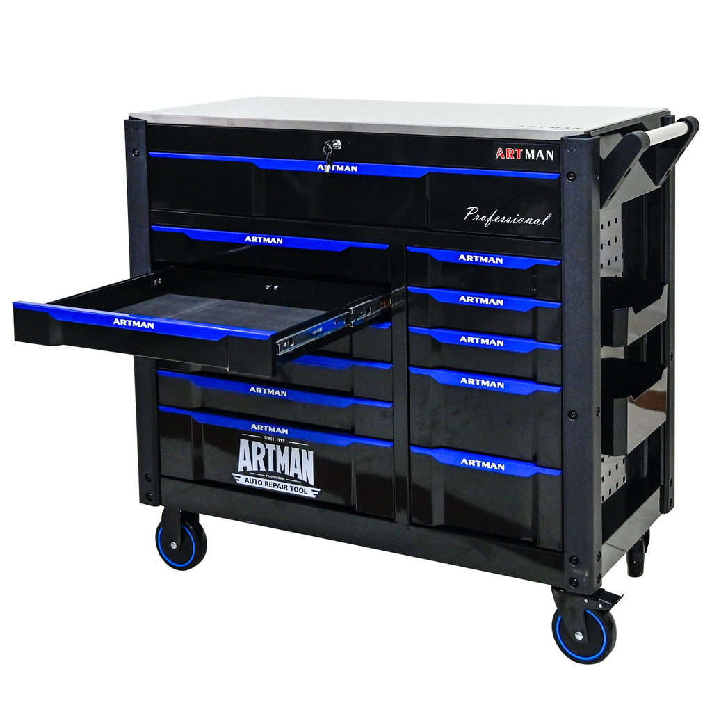 12-Layer Drawer Tool Trolley with Wheels