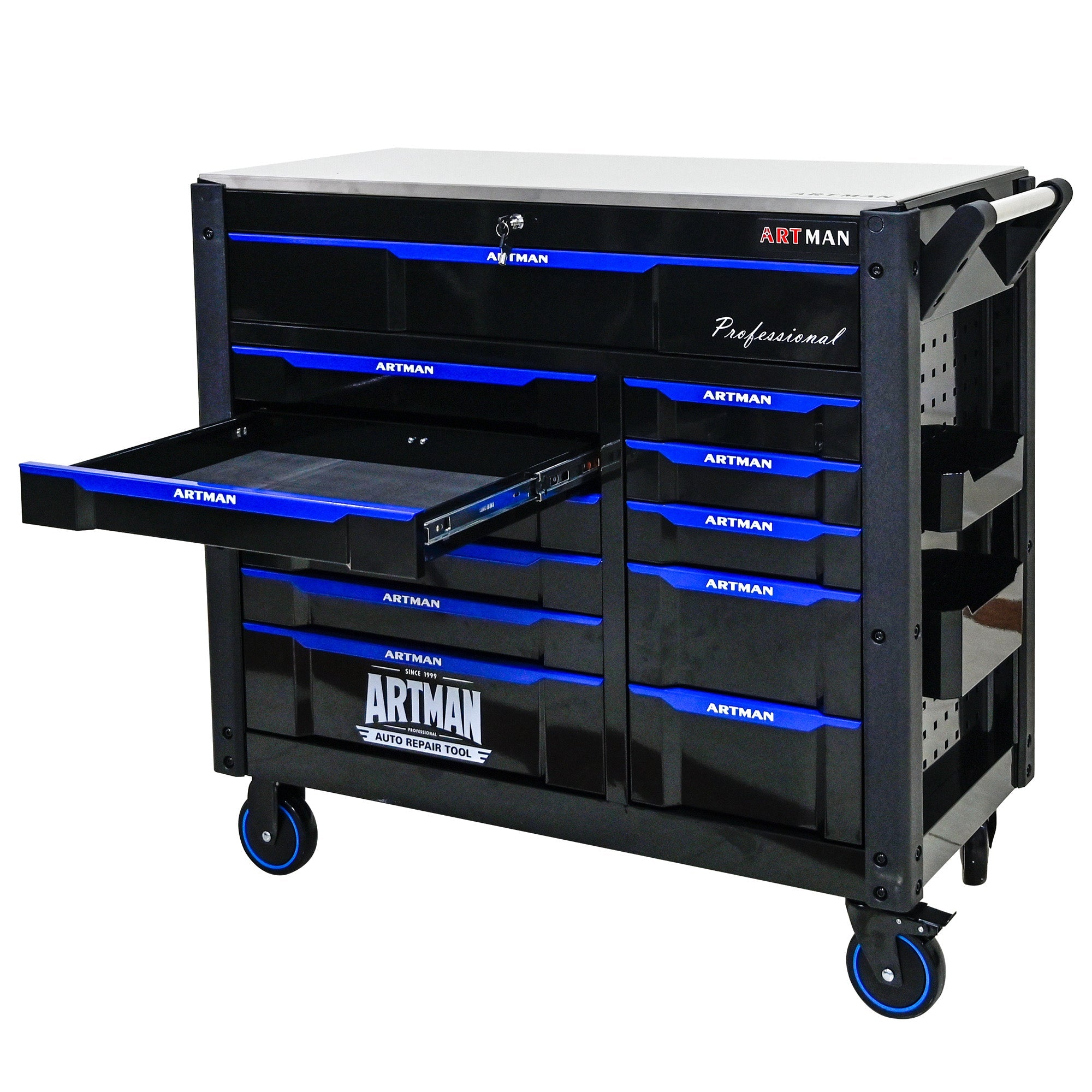 12-Layer Drawer Tool Trolley with Wheels
