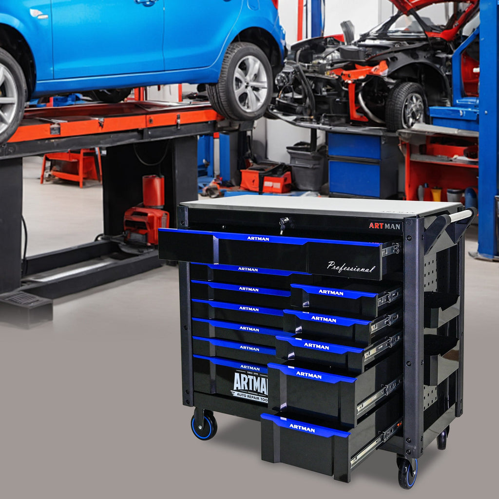 12-Layer Drawer Tool Trolley with Wheels