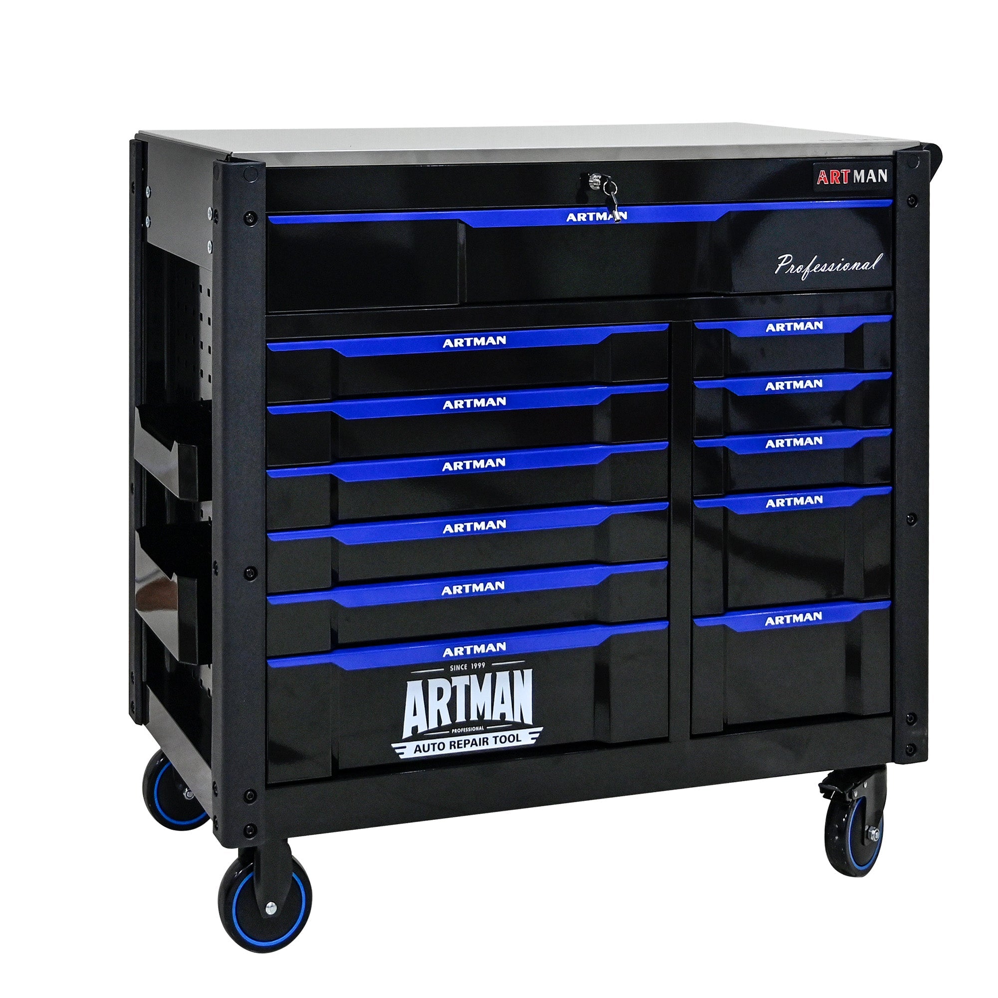 12-Layer Drawer Tool Trolley with Wheels