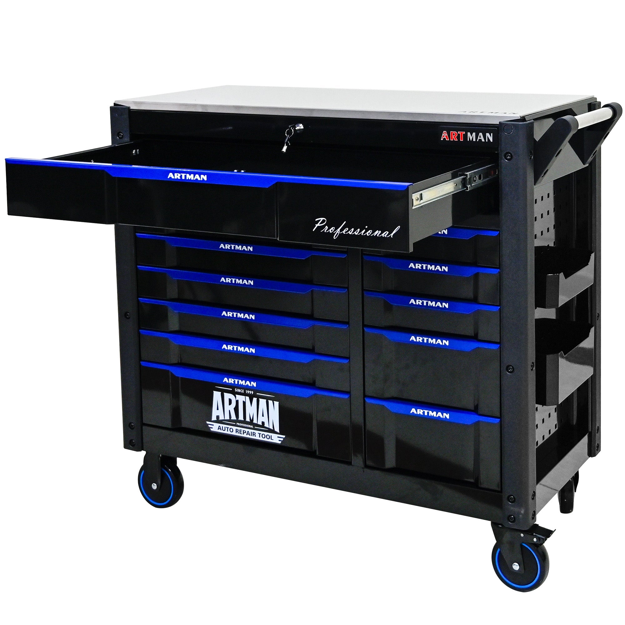 12-Layer Drawer Tool Trolley with Wheels