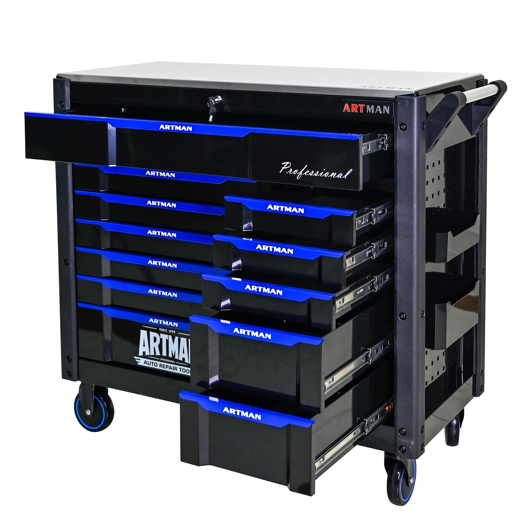12-Layer Drawer Tool Trolley with Wheels