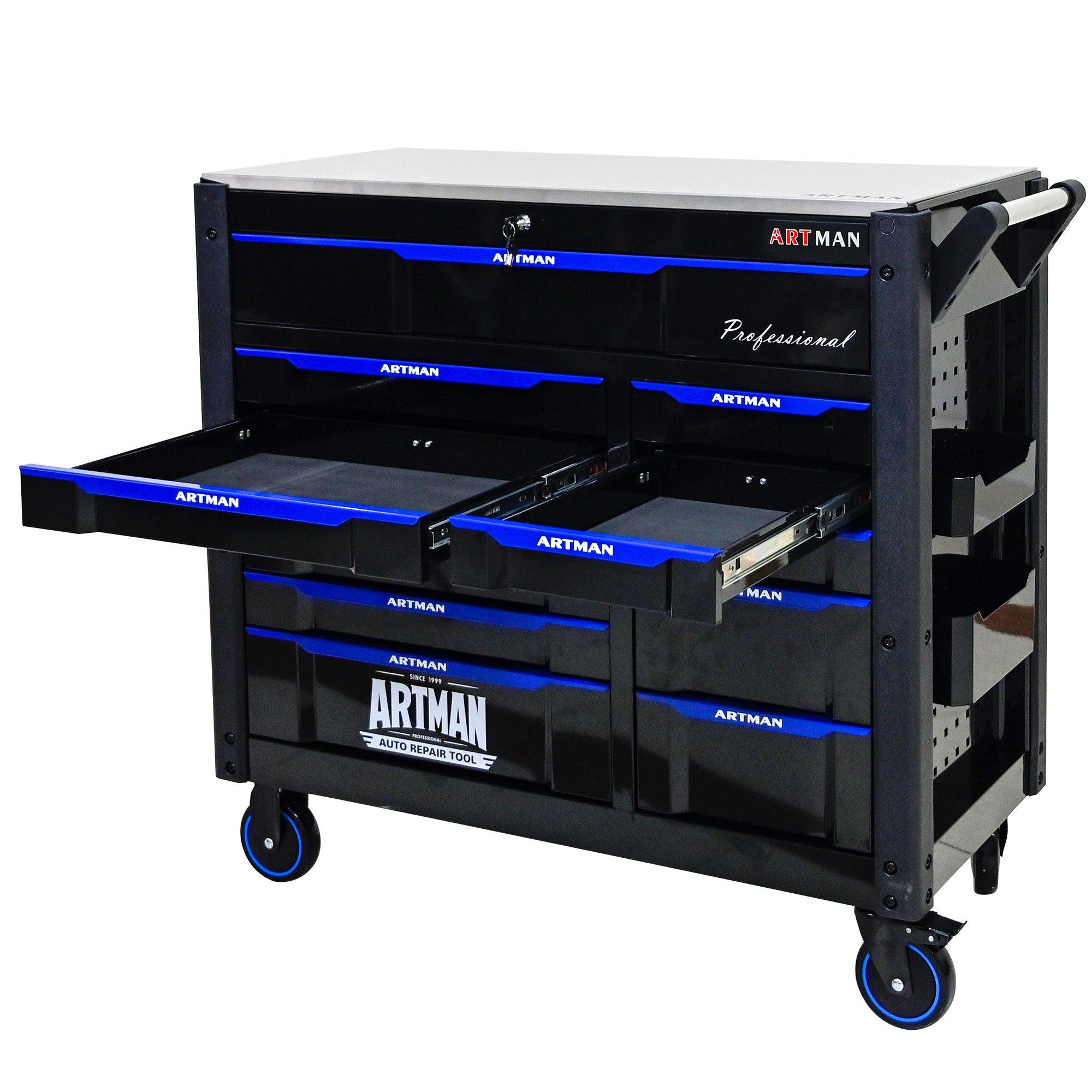12-Layer Drawer Tool Trolley with Wheels