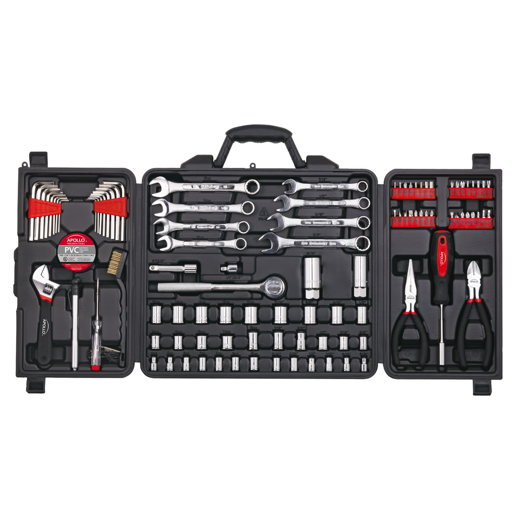 101 Piece Mechanic Tool Set for Vehicle and Home Maintenance, Roadside Emergencies. SAE and Metric Tool Set for Car, Boat, RV, Bikes - DT0006