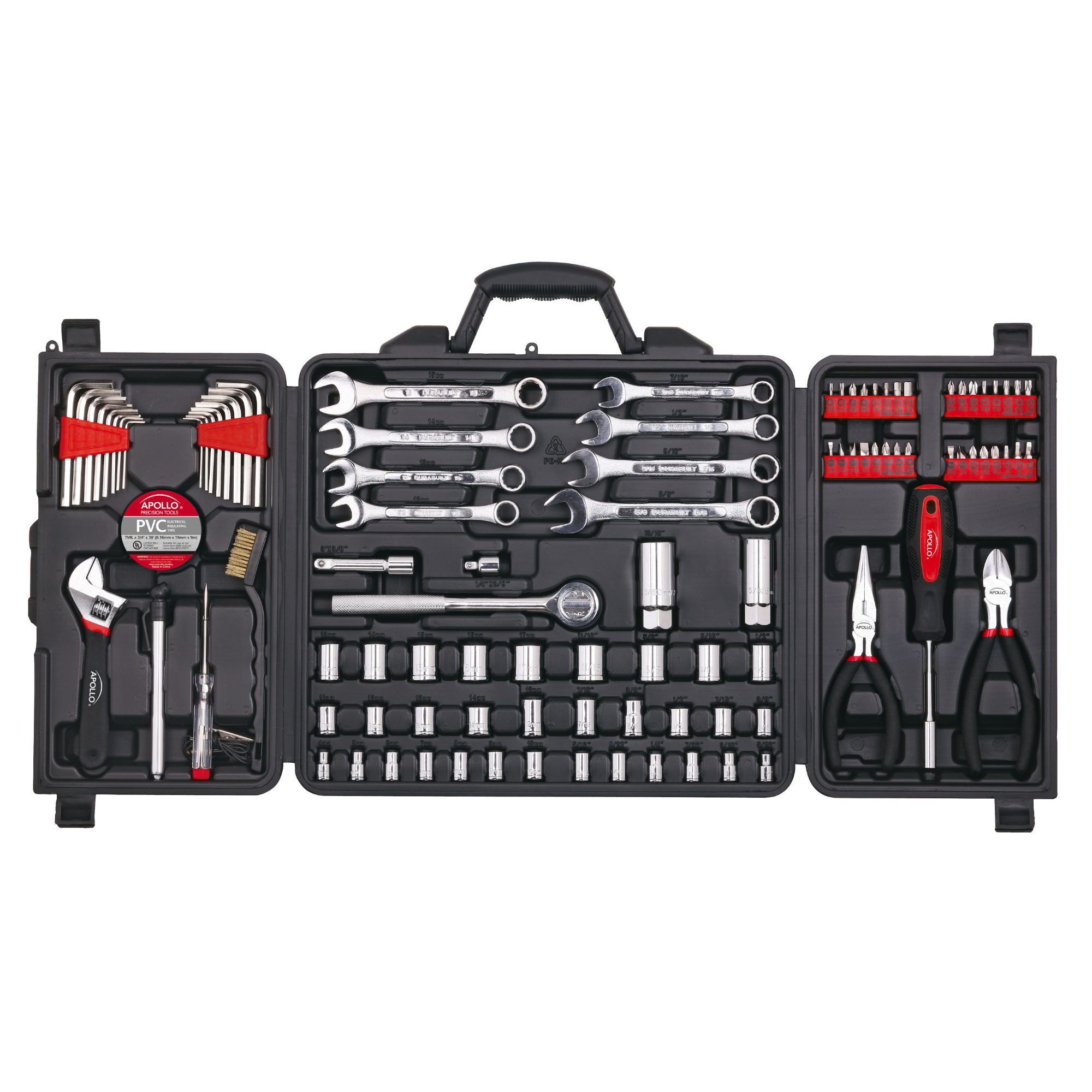 101 Piece Mechanic Tool Set for Vehicle and Home Maintenance, Roadside Emergencies. SAE and Metric Tool Set for Car, Boat, RV, Bikes - DT0006