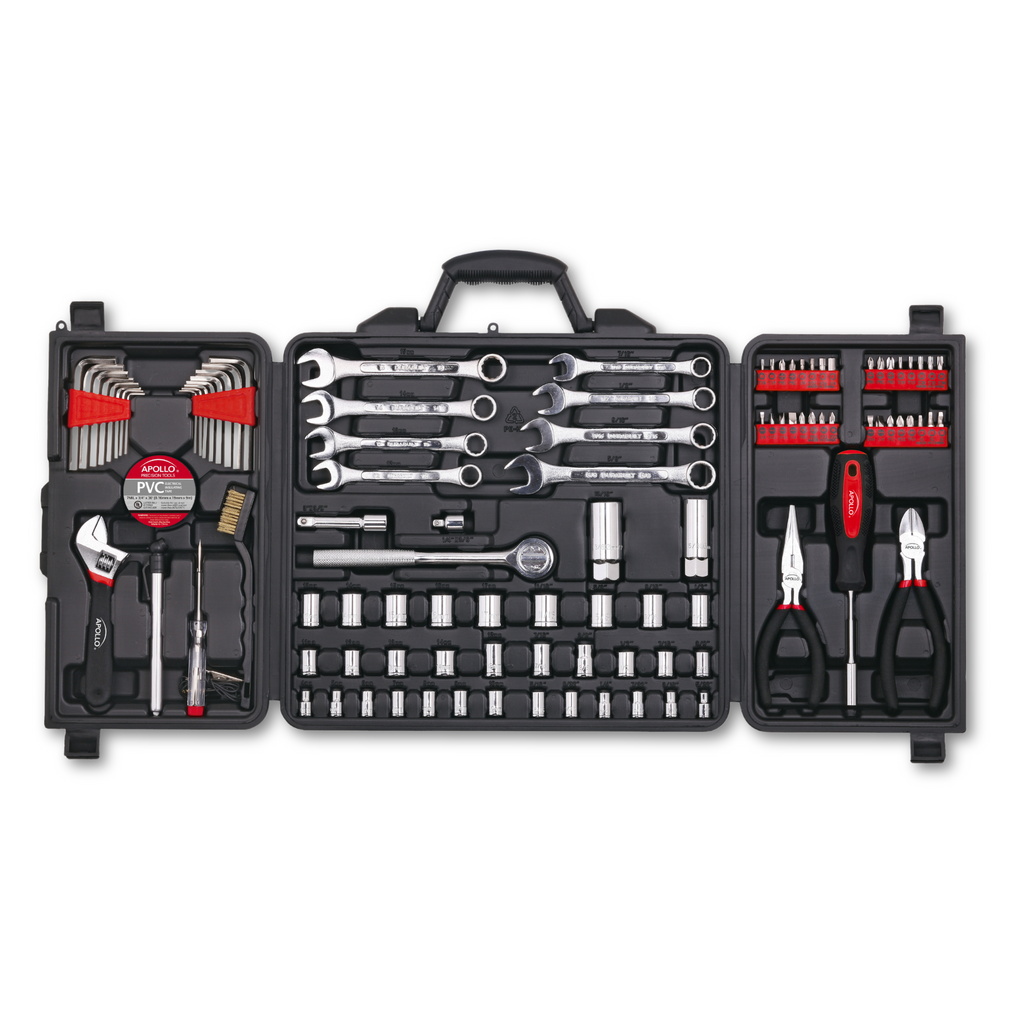 101 Piece Mechanic Tool Set for Vehicle and Home Maintenance, Roadside Emergencies. SAE and Metric Tool Set for Car, Boat, RV, Bikes - DT0006