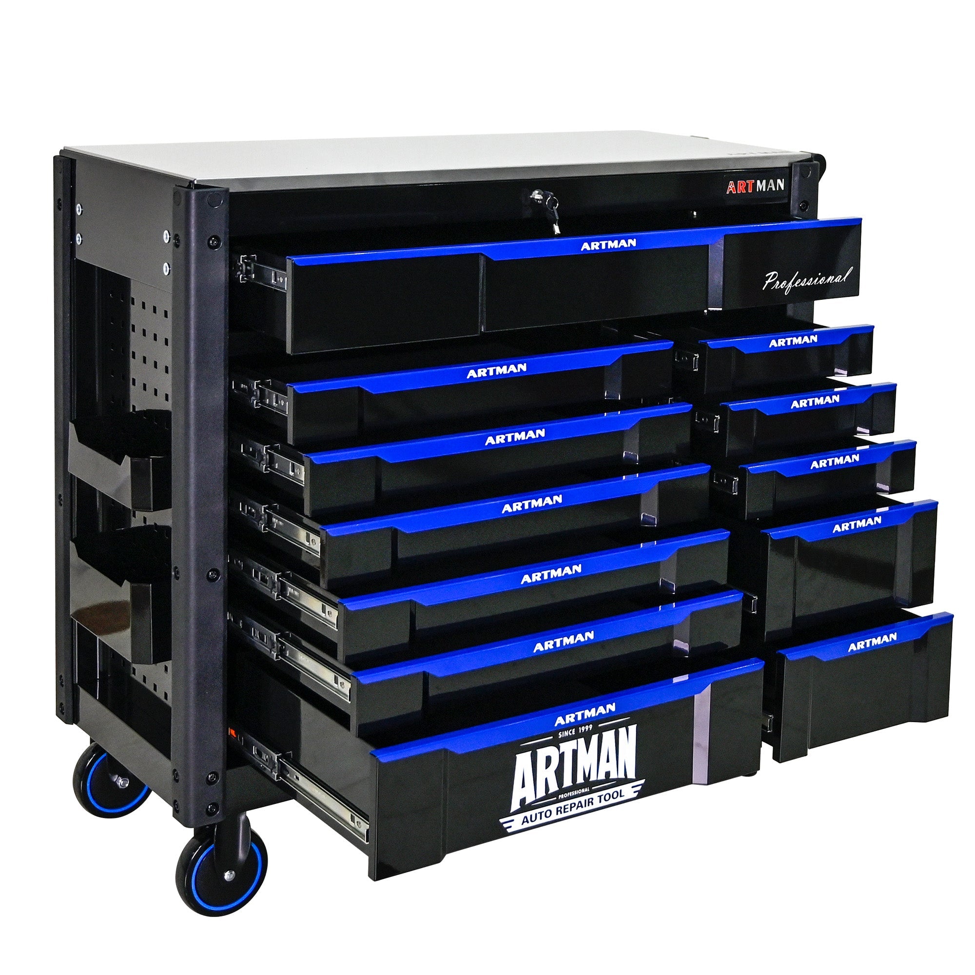 12-Layer Drawer Tool Trolley with Wheels