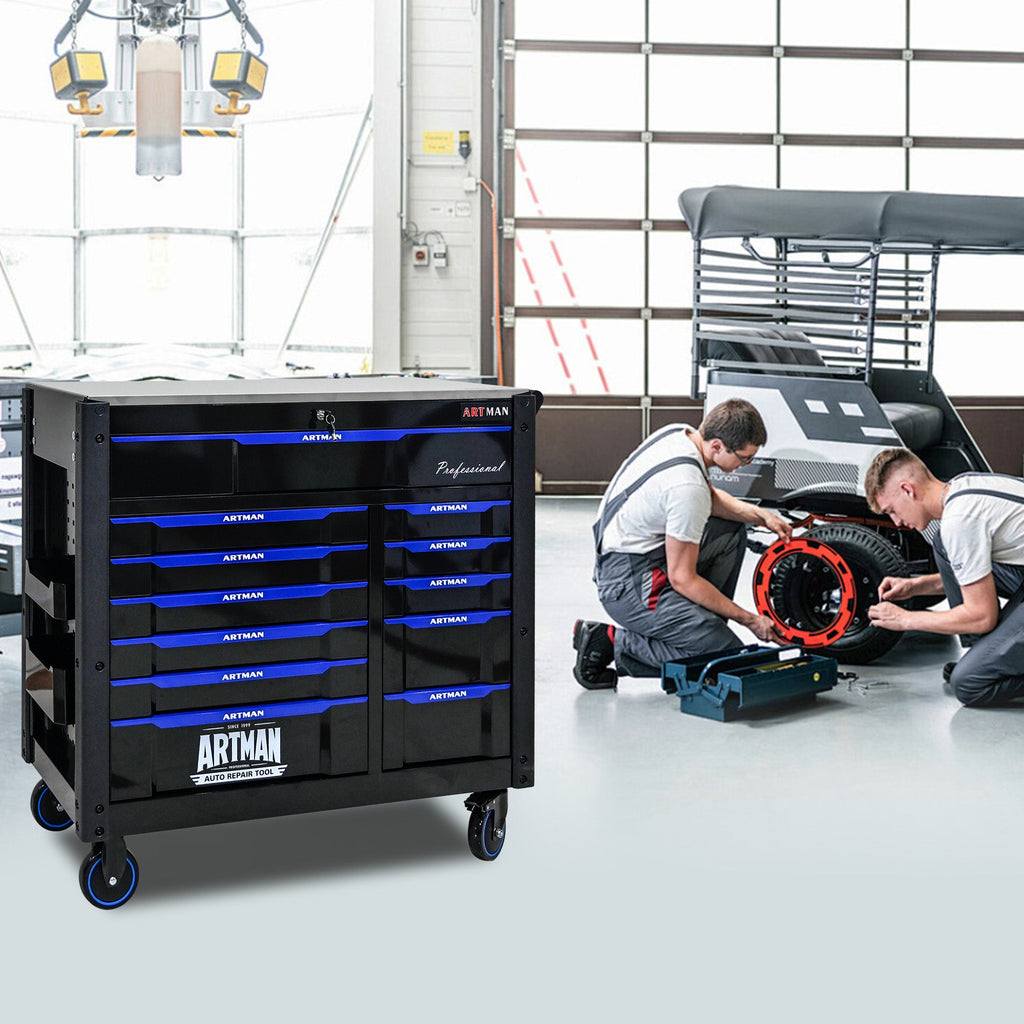 12-Layer Drawer Tool Trolley with Wheels
